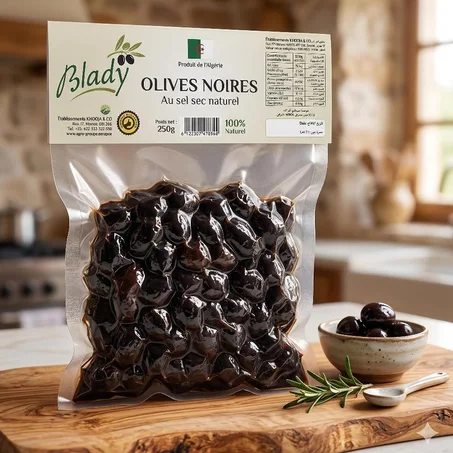 Olives noires au sel au naturel