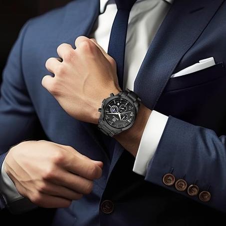 ساعة يد كرونوغراف رياضية مقاومة للماء للرجال من بينيار