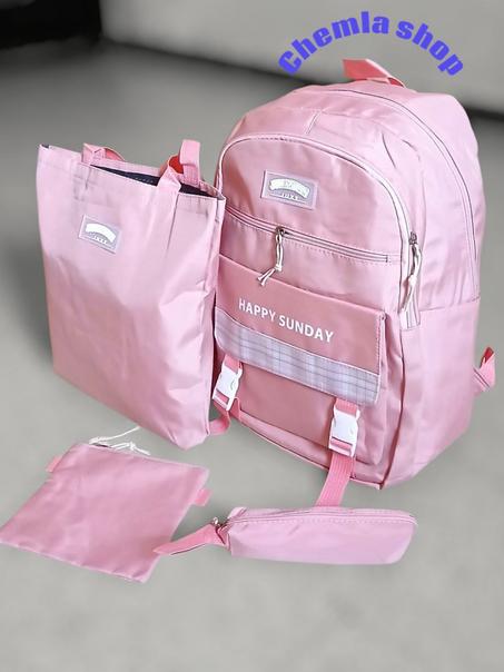 طقم حقائب مدرسية (4 قطع) – عملي وأنيق بألوان كيوت (مودال1)