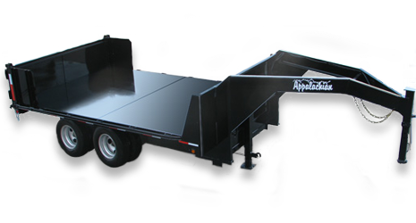 25,000 LB GVWR CONTRACTOR GRADE FLATBED GOOSENECK DUMP TRAILER-TANDEM DUAL