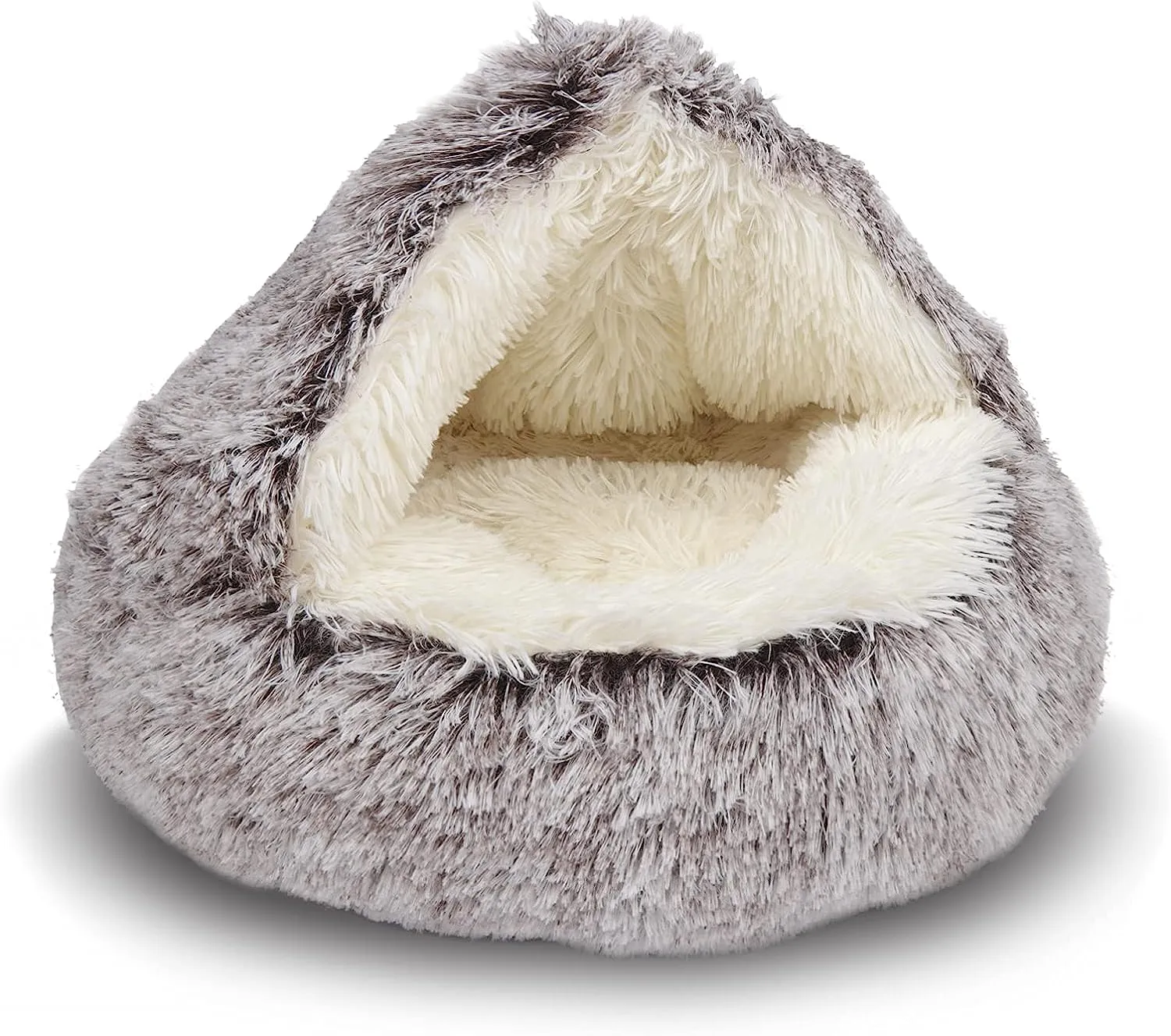 Soft Plush Round Cat Bed Pet Mattress Warm Comfortable Basket Cat Dog 2 in 1 Sleeping Bag Nest for Small Dogs