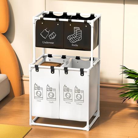 Organiseur de Linge en Métal Inoxydable - 4 Compartiments