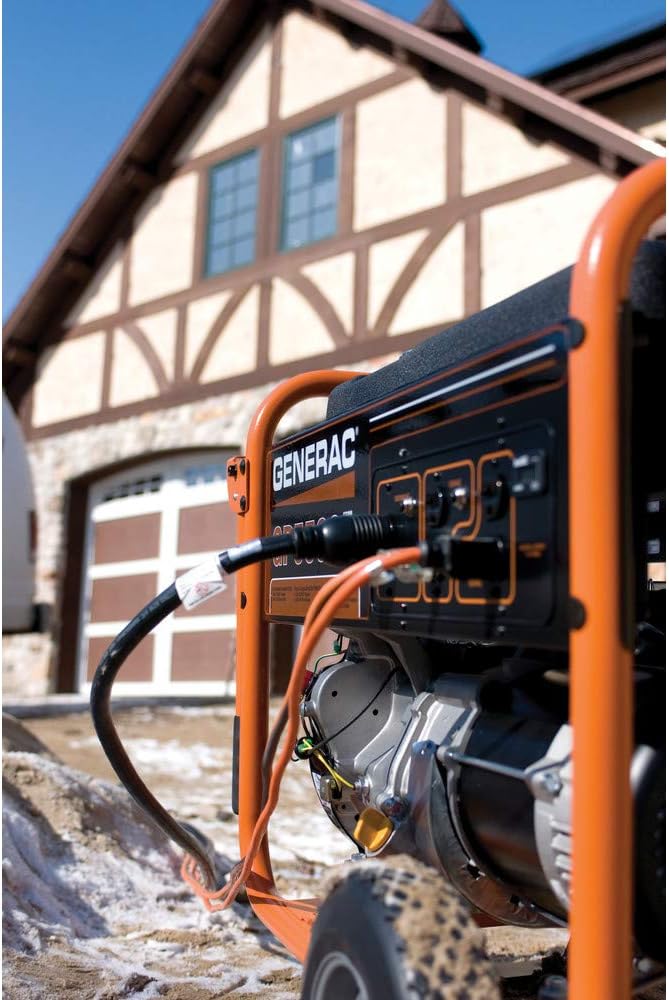 Generac 5735 GP17500E 17500-Watt Gas-Powered Portable Generator - Electric Start for Convenience - Durable Design and Reliable Power for Emergencies and Recreation