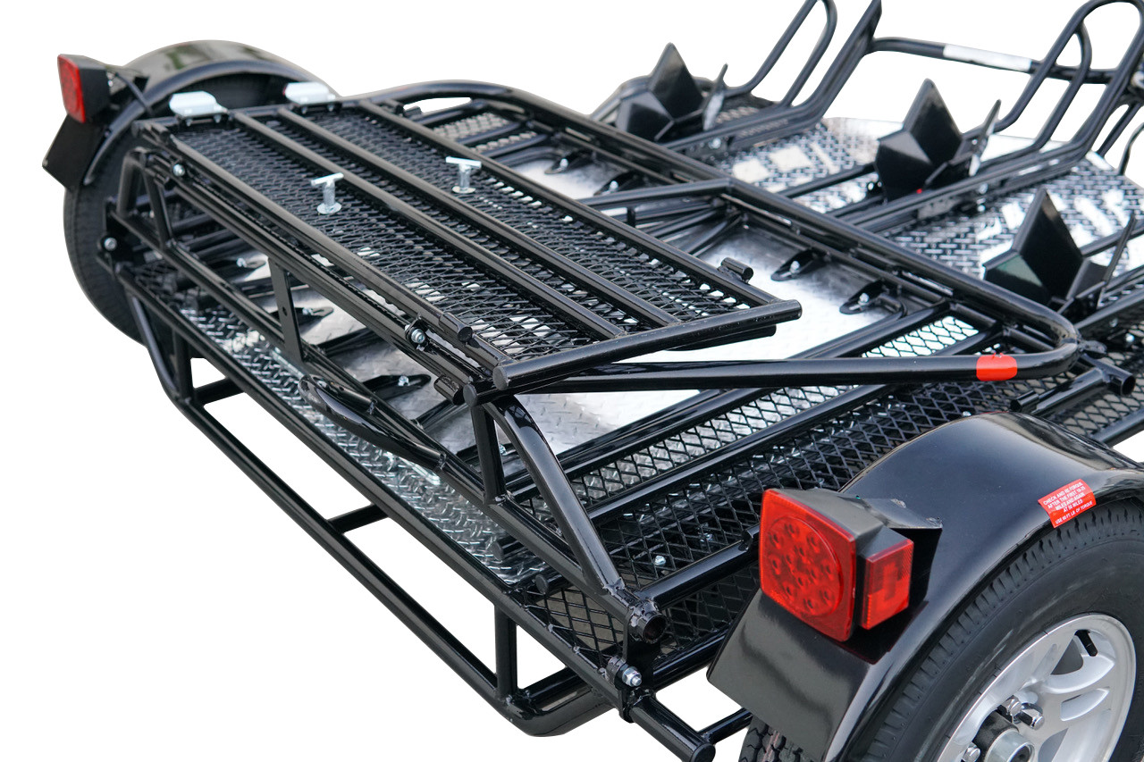 MT3 Stand, Store or Roll Ride-Up 3-Rail Motorcycle Trailer