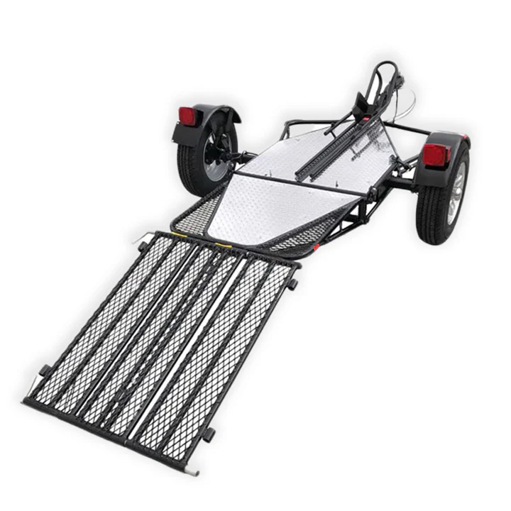 Alpha Sport Single Ride-Up Folding Motorcycle Trailer