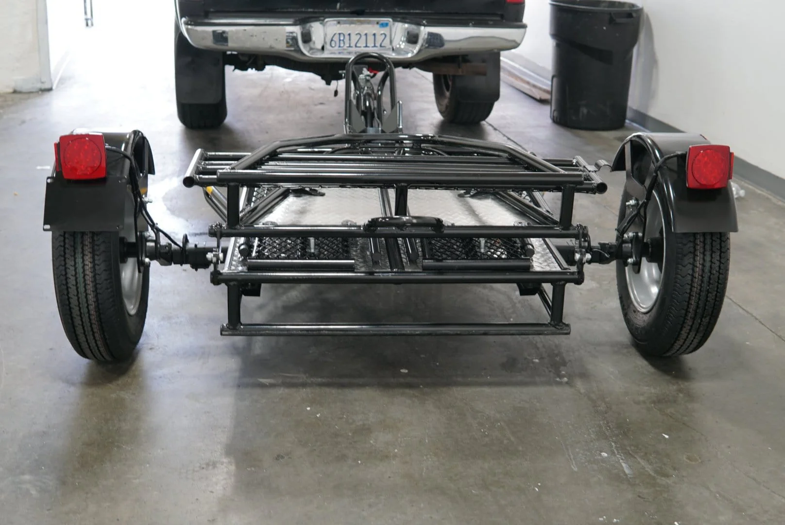 Alpha Sport Single Ride-Up Folding Motorcycle Trailer