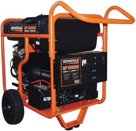 Generac 5734 GP15000E 15000-Watt Gas-Powered Portable Generator - Durable Design and Reliable Power for Emergencies and Recreation - Emergency Backup Power and Job Sites