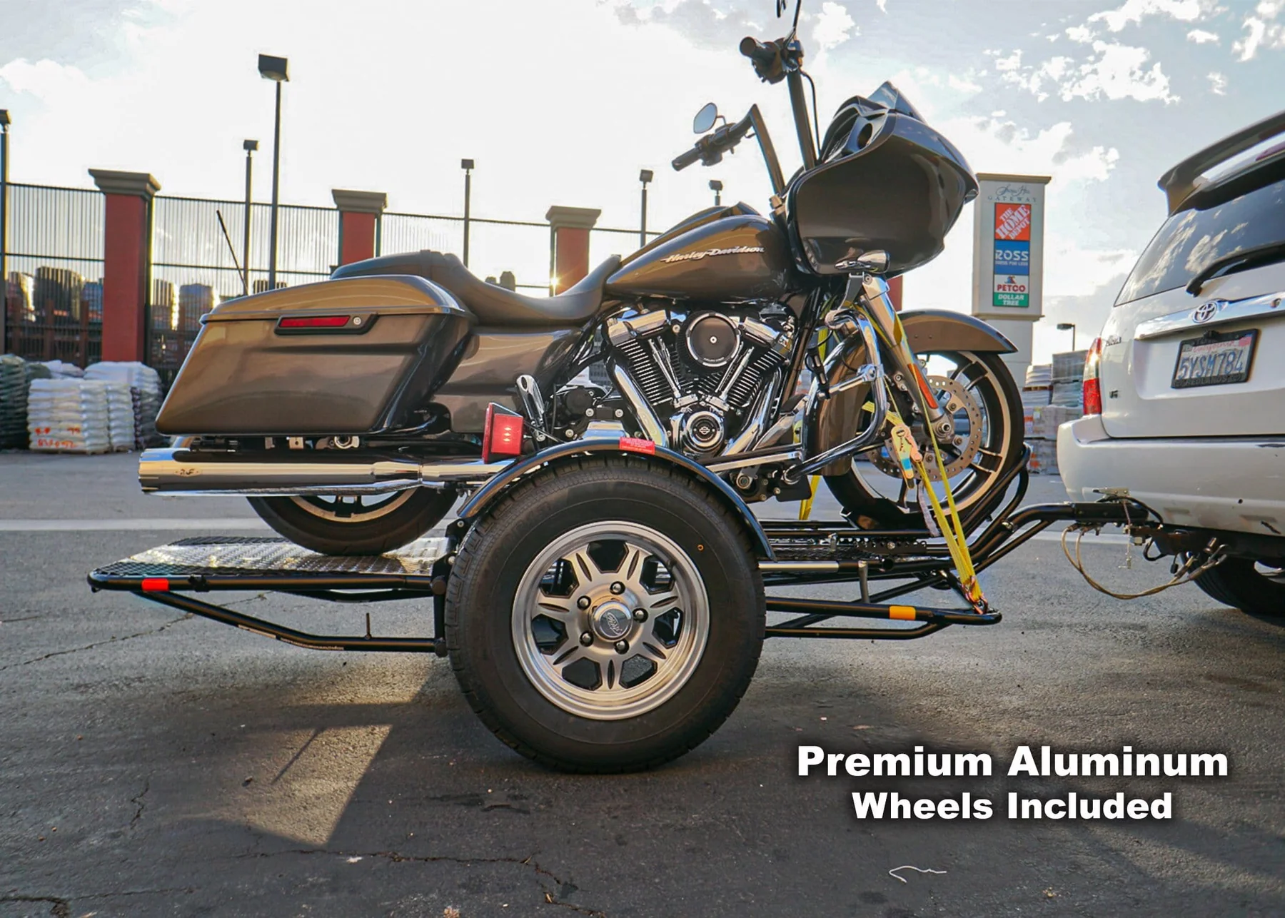 Alpha Sport Single Ride-Up Folding Motorcycle Trailer