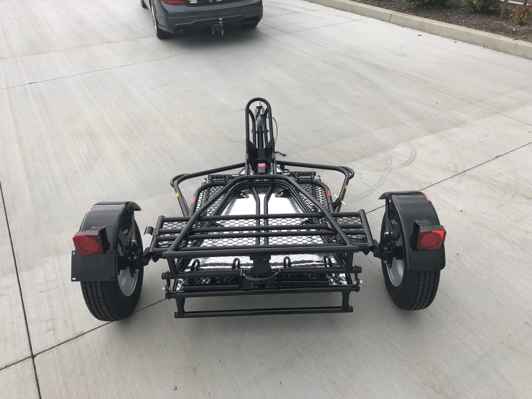 Alpha Sport Single Ride-Up Folding Motorcycle Trailer