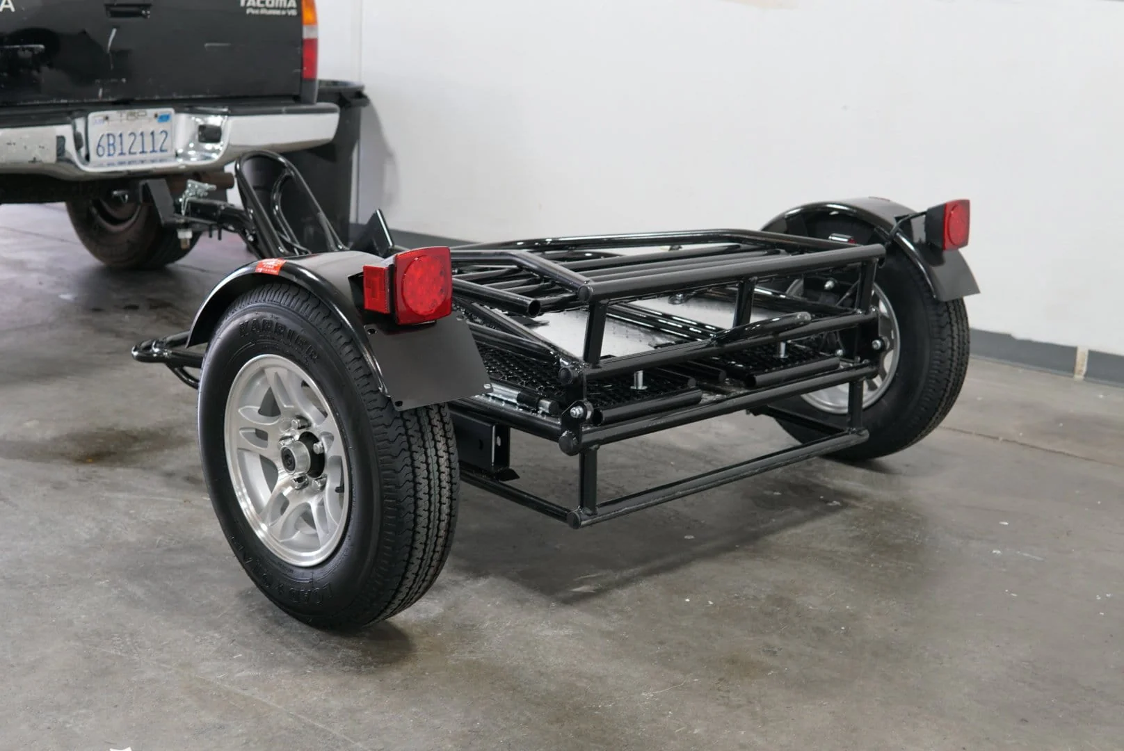 Alpha Sport Single Ride-Up Folding Motorcycle Trailer