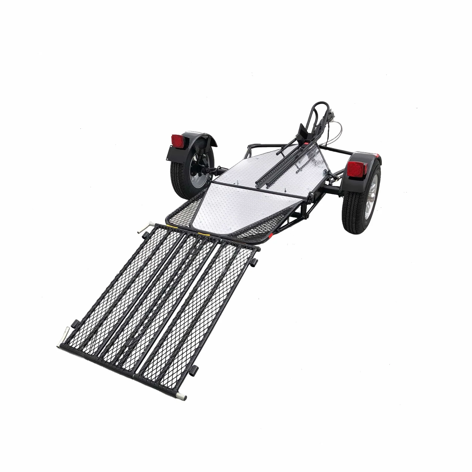 Alpha Sport Single Ride-Up Folding Motorcycle Trailer