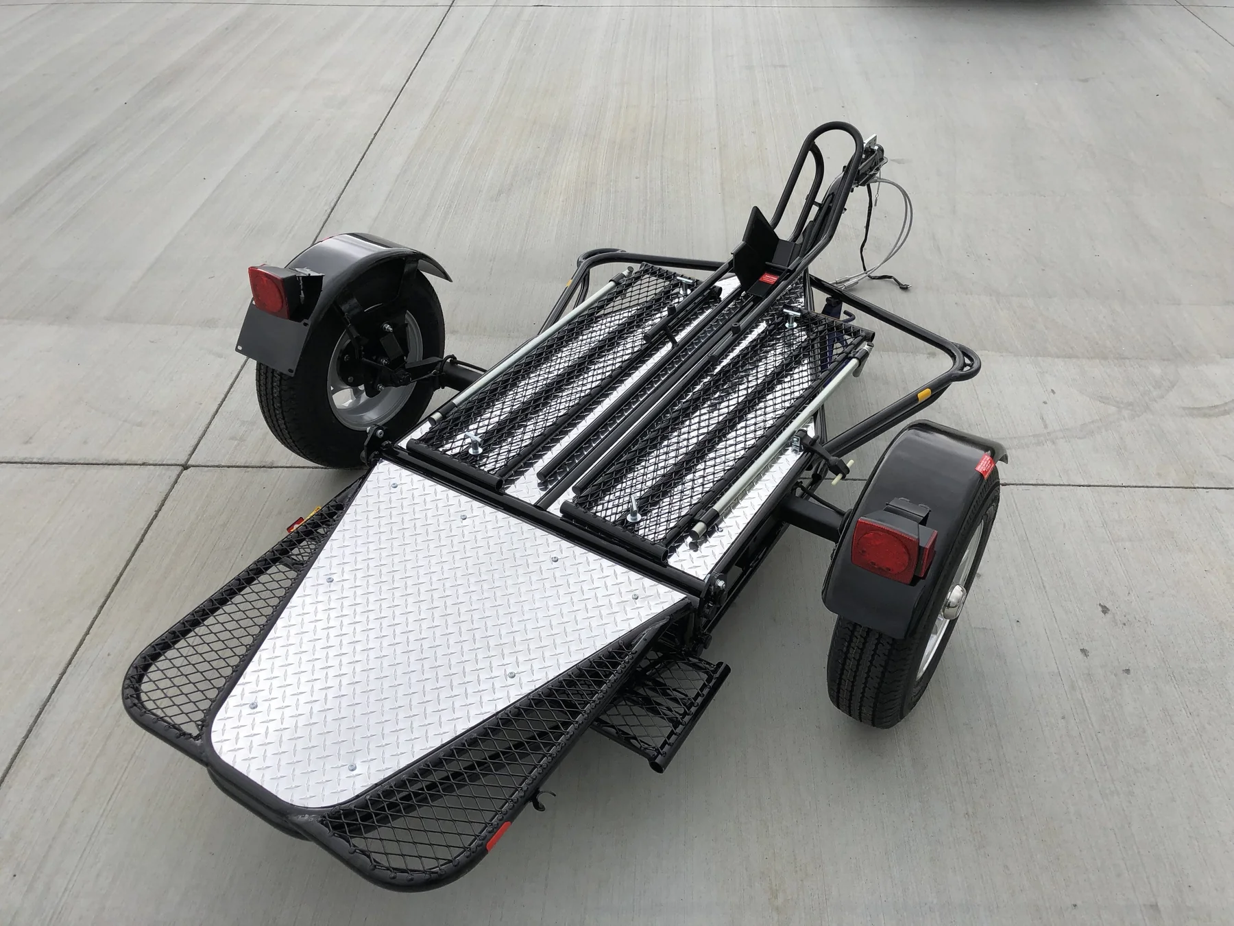 Alpha Sport Single Ride-Up Folding Motorcycle Trailer