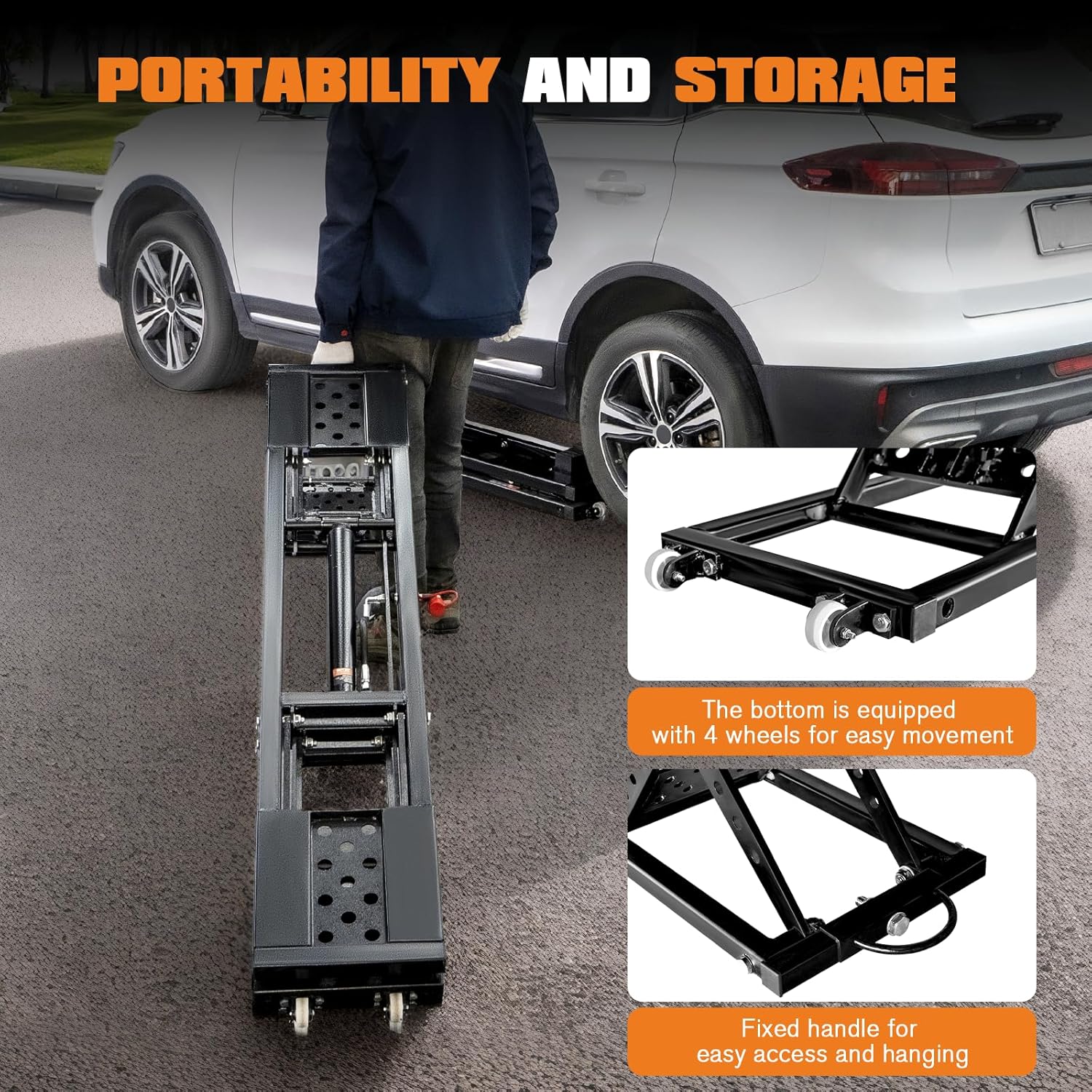 Albott Portable Car Lift 7000 LBS Quick Jack with a Maximum Height of 28"