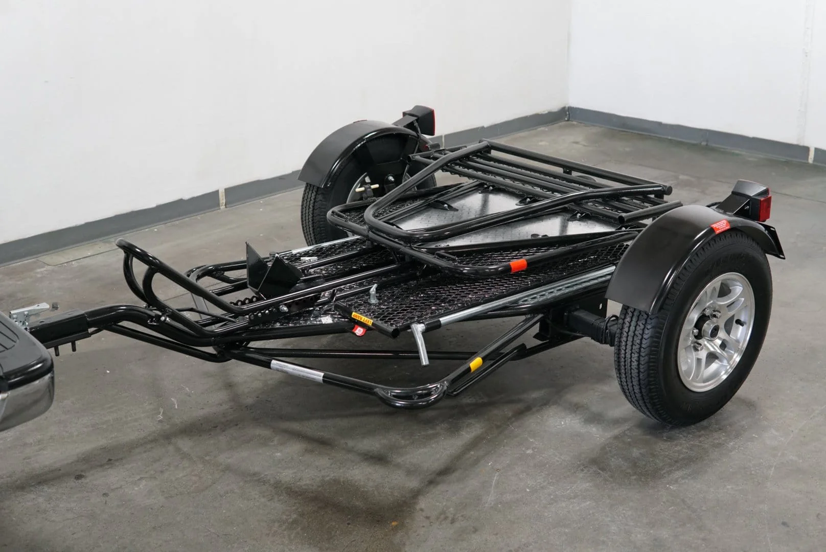 Alpha Sport Single Ride-Up Folding Motorcycle Trailer