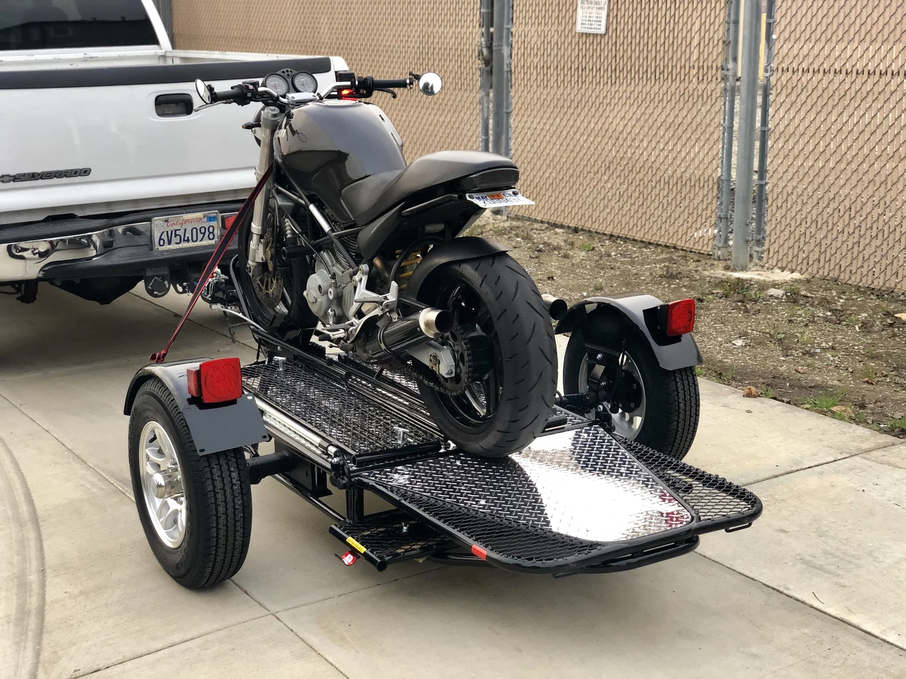 Alpha Sport Single Ride-Up Folding Motorcycle Trailer