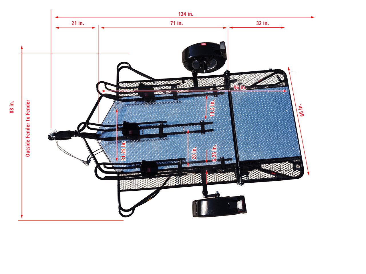 MT3 Stand, Store or Roll Ride-Up 3-Rail Motorcycle Trailer