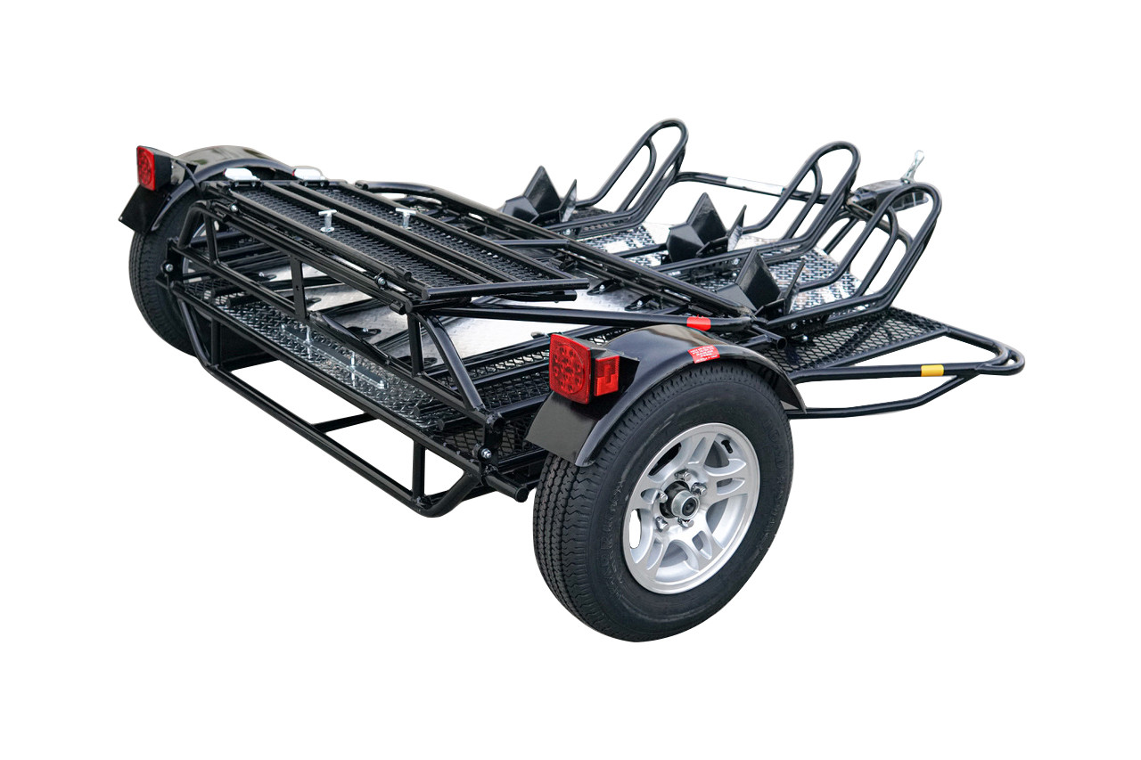 MT3 Stand, Store or Roll Ride-Up 3-Rail Motorcycle Trailer