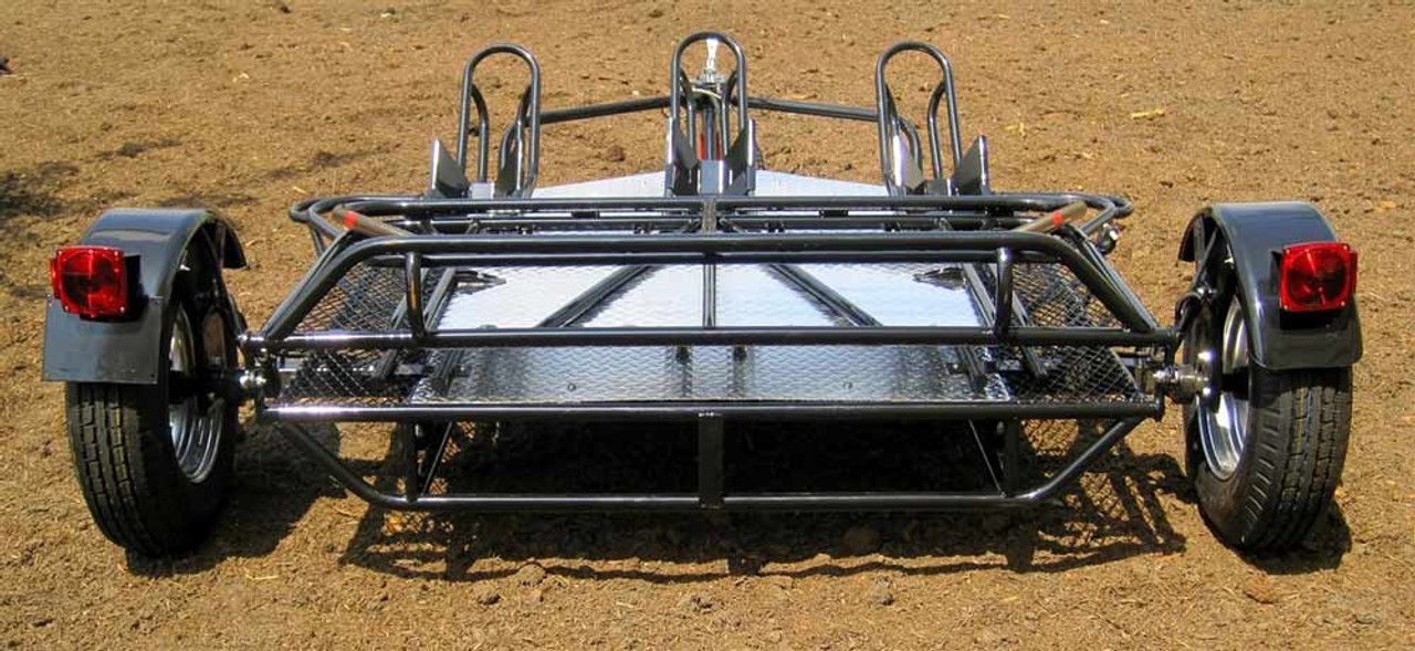 MT3 Stand, Store or Roll Ride-Up 3-Rail Motorcycle Trailer