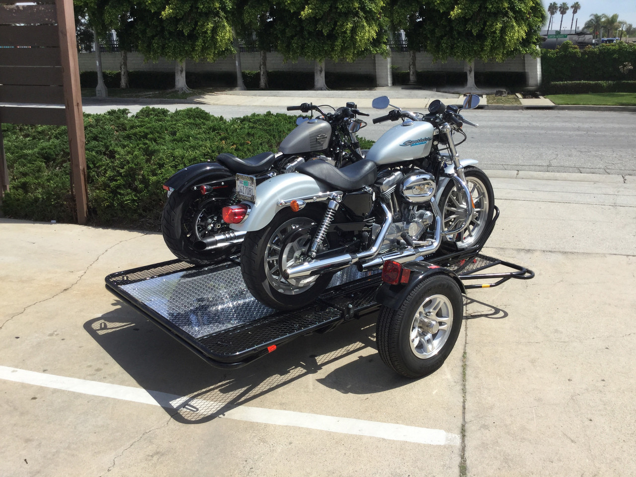 MT3 Stand, Store or Roll Ride-Up 3-Rail Motorcycle Trailer