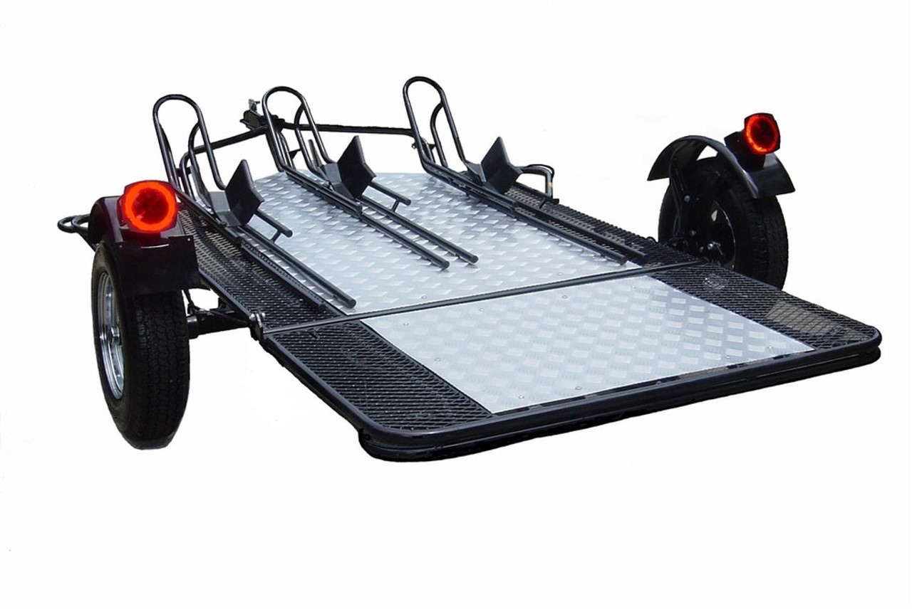 MT3 Stand, Store or Roll Ride-Up 3-Rail Motorcycle Trailer