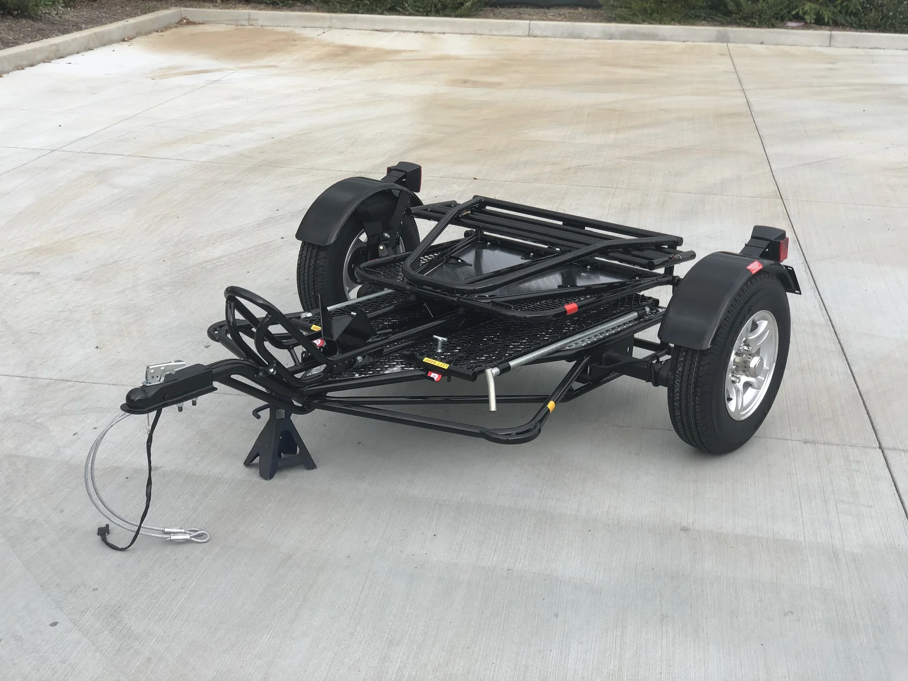 Alpha Sport Single Ride-Up Folding Motorcycle Trailer