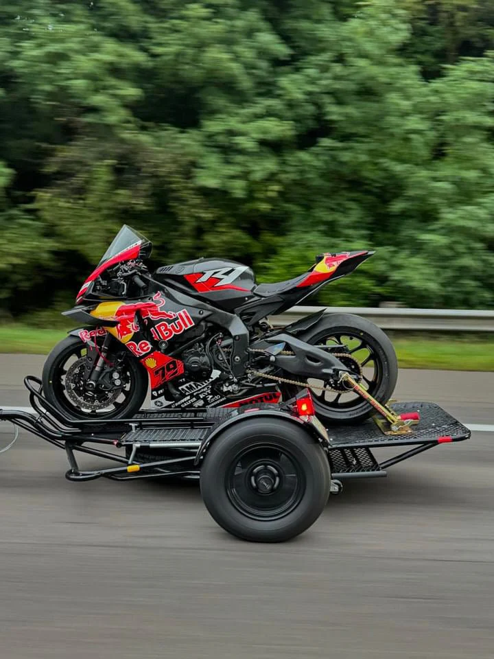 Alpha Sport Single Ride-Up Folding Motorcycle Trailer