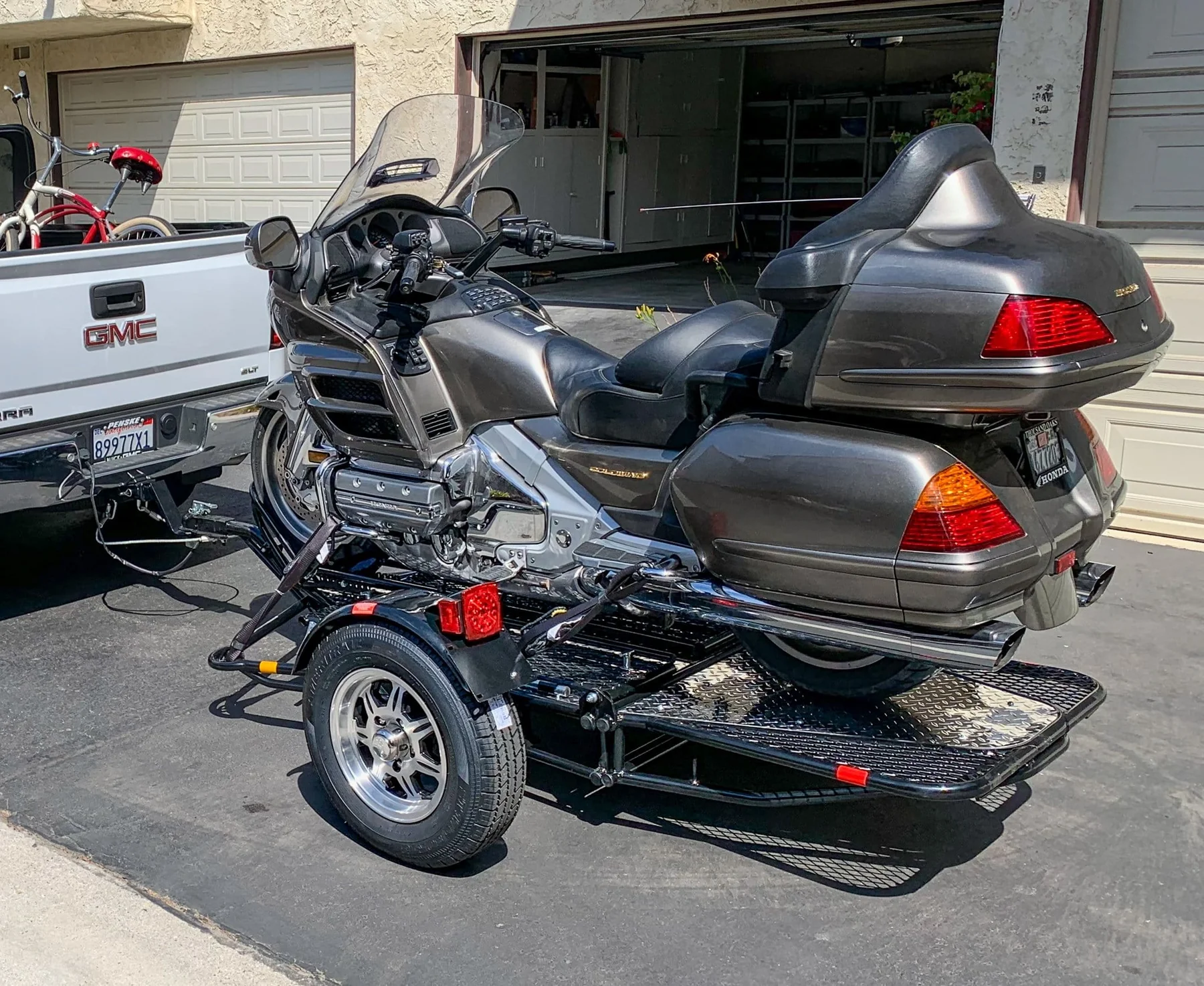 Alpha Sport Single Ride-Up Folding Motorcycle Trailer