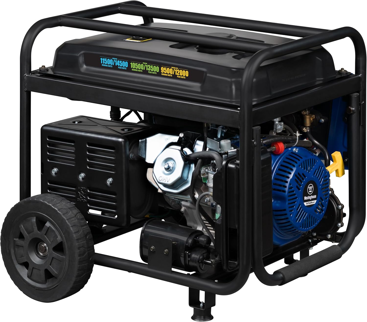 Westinghouse Outdoor Power Equipment 14500 Peak Watt Tri-Fuel Home Backup Portable Generator, Remote Electric Start, Transfer Switch Ready, Gas, Propane, and Natural Gas Powered