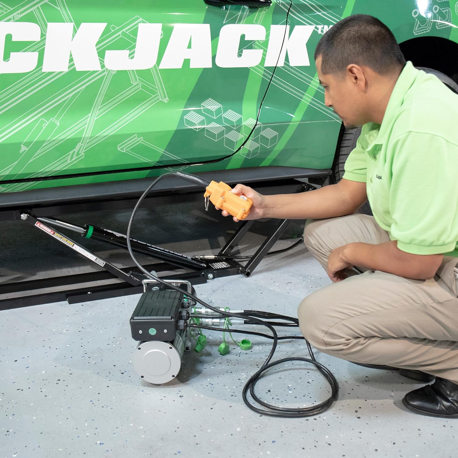 QuickJack 5000TL Bundle – 5,000LB Portable Car Lift with 110V Power Unit, Wall Hangers, and Pinch Weld Blocks