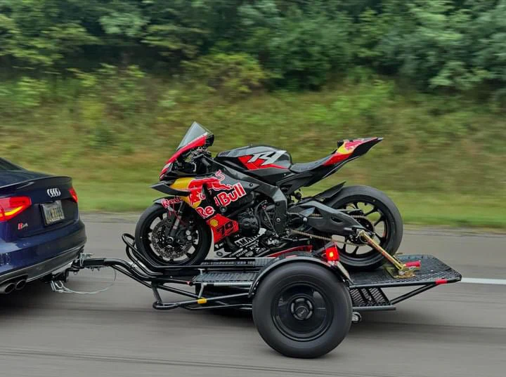 Alpha Sport Single Ride-Up Folding Motorcycle Trailer