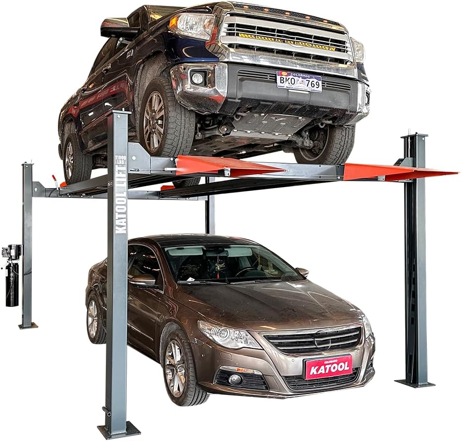 Katool 11000Lbs 4 Post Lift Max Lifting Height 84.5inch Four Post Parking Lift 4-Post Auto Lift Garage Lift Storage