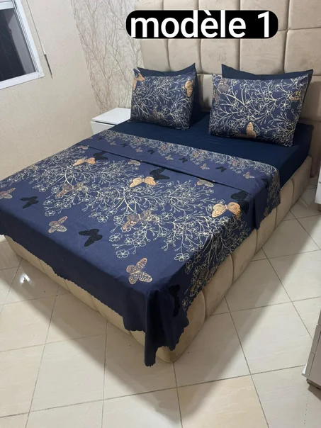 أطقم غطاء السرير (6 قطع) اللي كايجمع بين الفخامة والراحة.