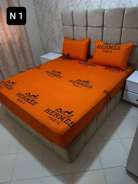 غطاء سرير فاخر – 3 قطع –بطبعات   ماركات عالمية جودة عالية ثوب خيط صيفي