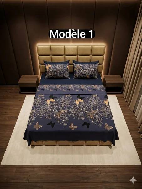 أطقم غطاء السرير (6 قطع) اللي كايجمع بين الفخامة والراحة.