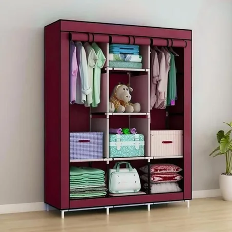 Moyen Armoire à 3 portes رفوف لتخزين الملابس