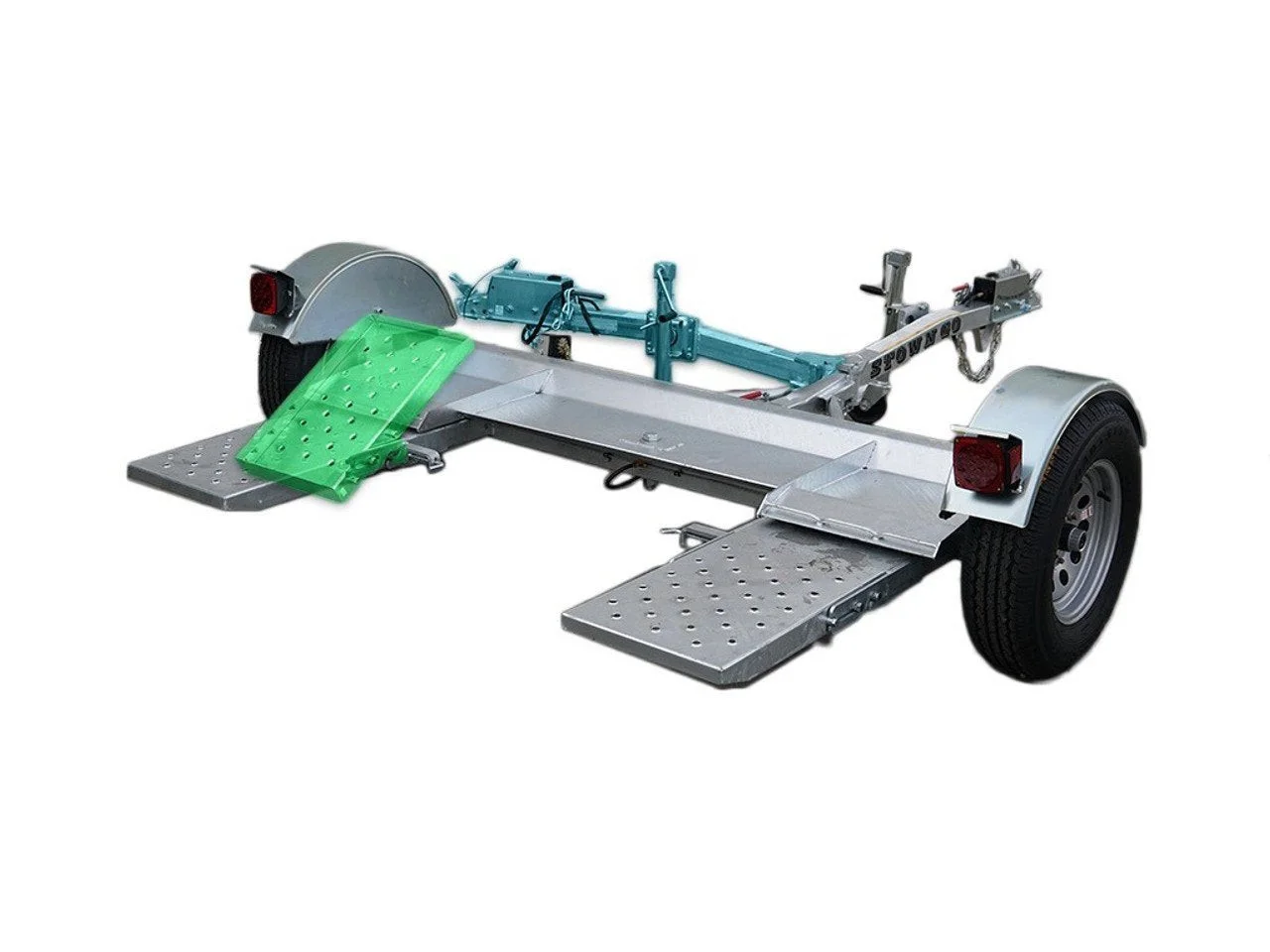 Galvanized Stow And Go Folding Car Tow Dolly With Surge Brakes