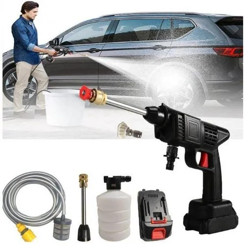 مسدس غسيل سيارات لاسلكي مع بطاريتين – 48 فولت