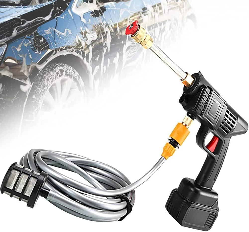 مسدس غسيل سيارات لاسلكي مع بطاريتين – 48 فولت