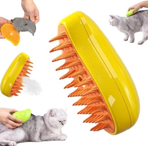 Brosse à vapeur multifonctionnelle 3 en 1 pour le toilettage, le nettoyage et le massage des animaux domestiques