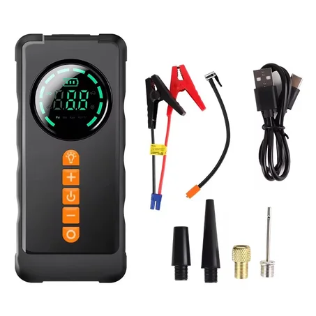 جهاز الطوارئ لتشغيل السيارة ونفخ العجلات و شحن الهاتف