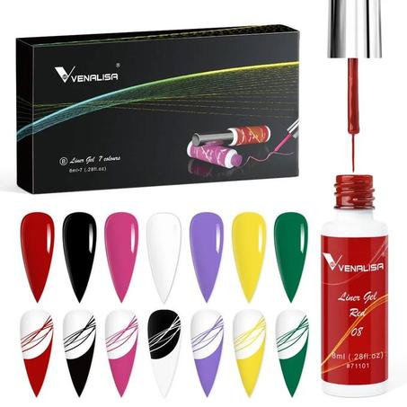 Kit de 7 couleurs Venalisa Gel de peinture à ongles