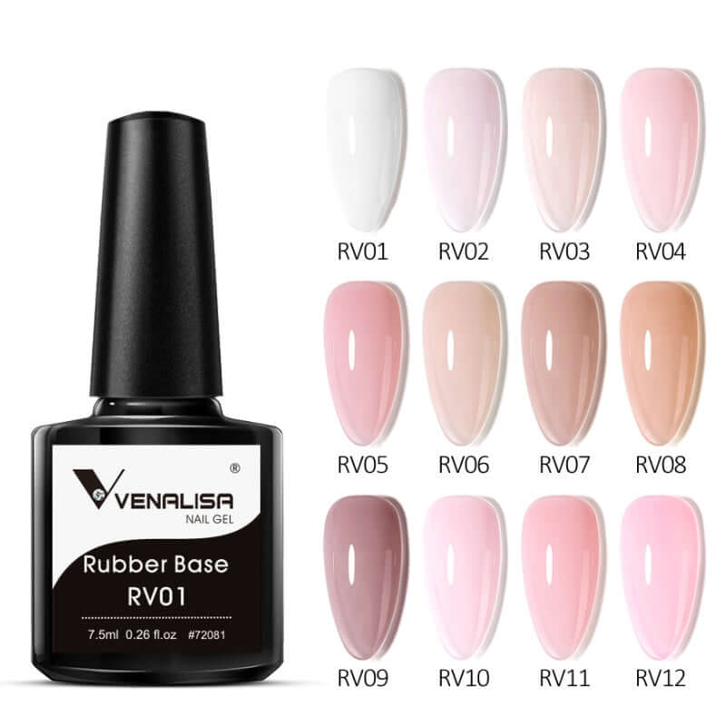 Rubber Base- 12 Colors Gel Polish Set