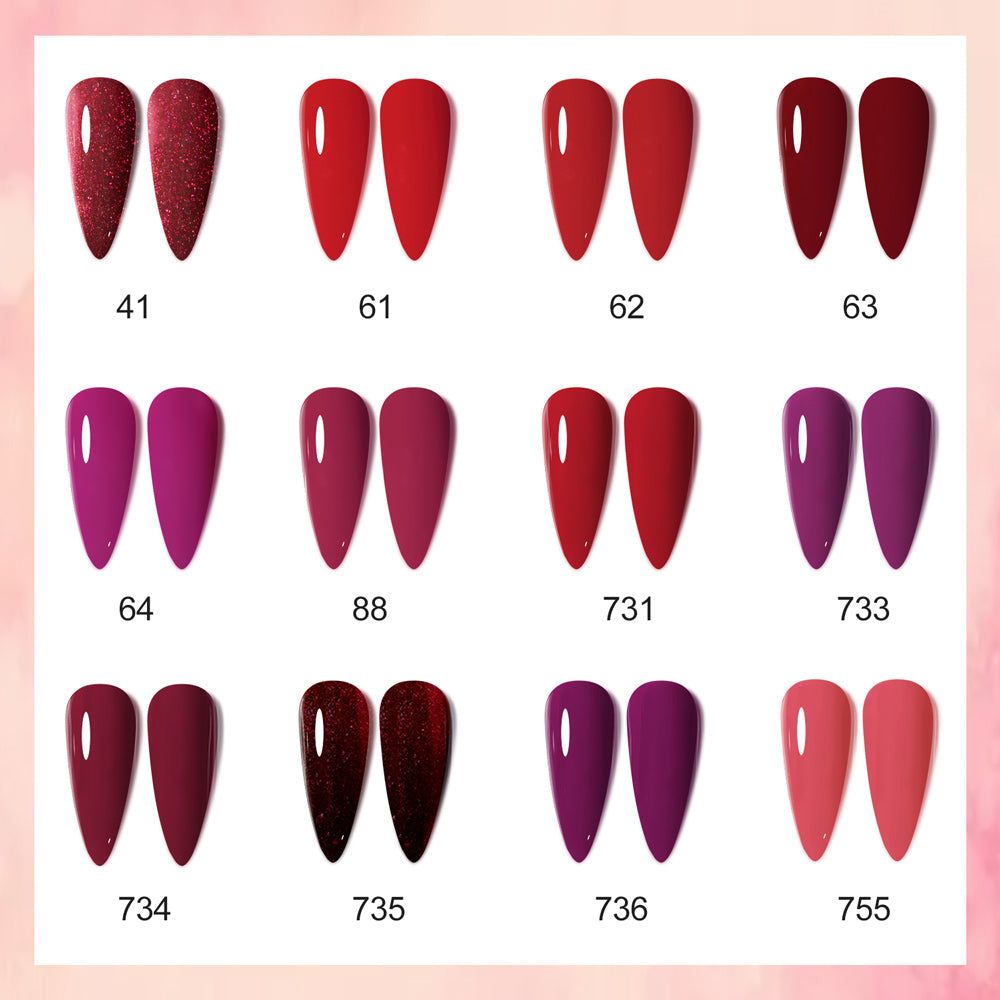 Red Elegance- Gel Polish 12 Colors Set