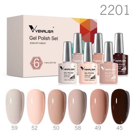 Nude Brown- 6 Colors Gel Polish Set