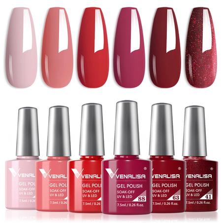 XMAS Red- 6 Colors Gel Polish Set