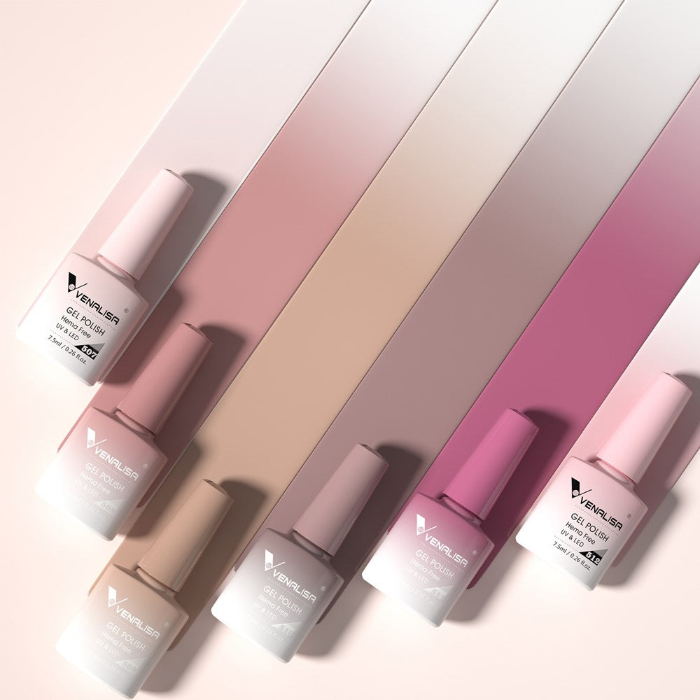 Jelly Translucent Gel Polish 6 Colors Set Hema Free
