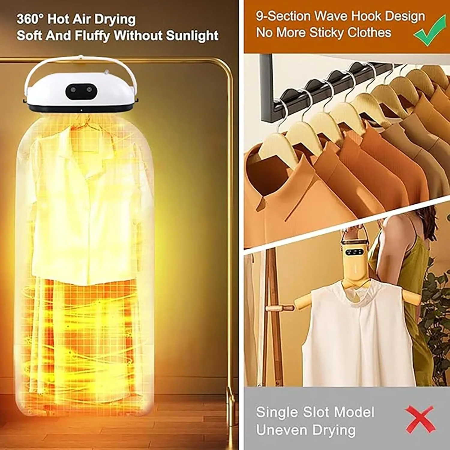 مجفف ملابس محمول ضمان 6 أشهر