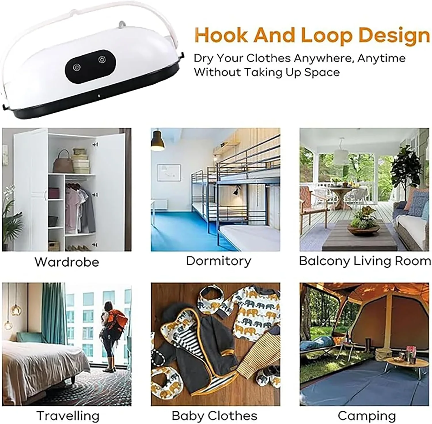 مجفف ملابس محمول ضمان 6 أشهر