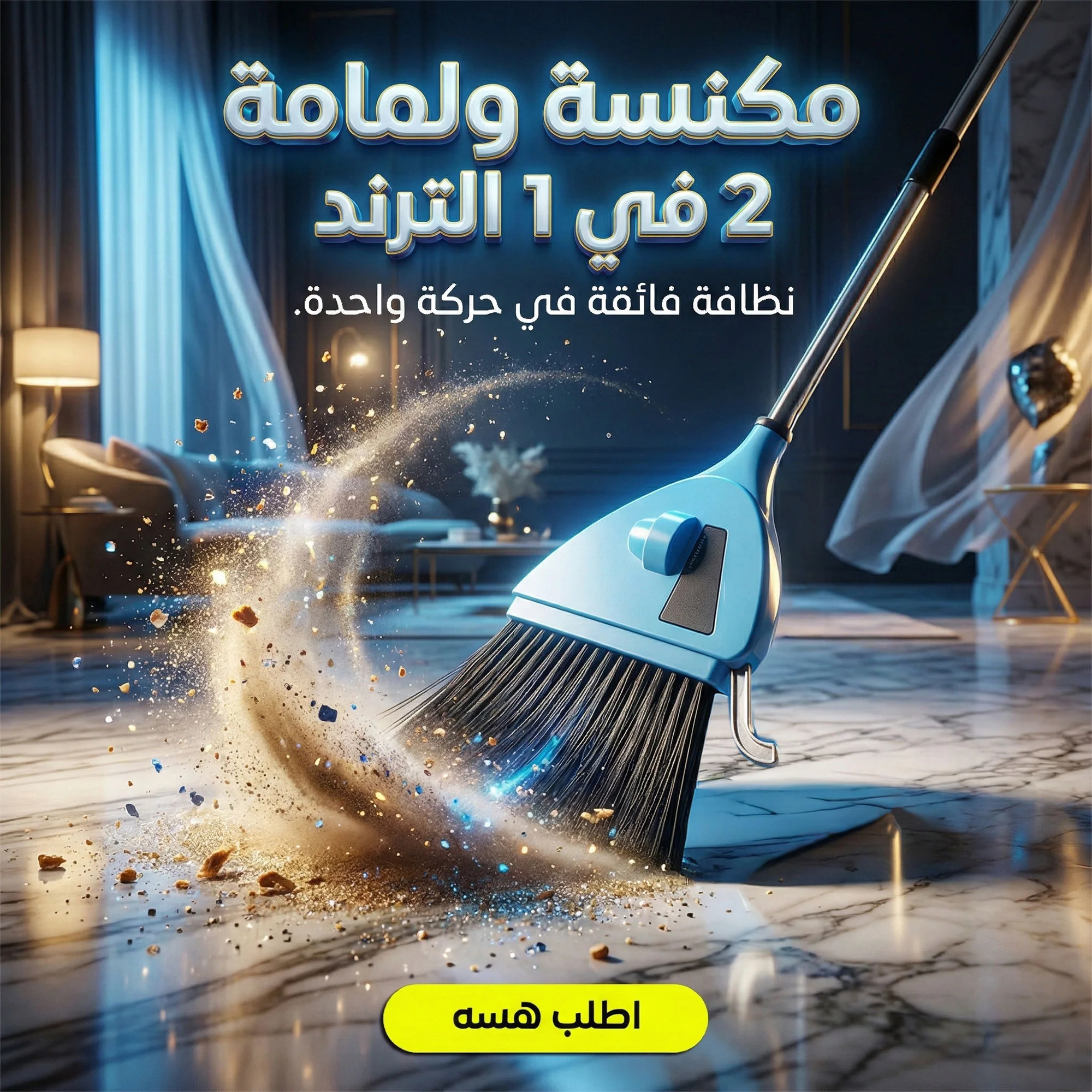 مكنسة ولمامة 2 في 1 الترند