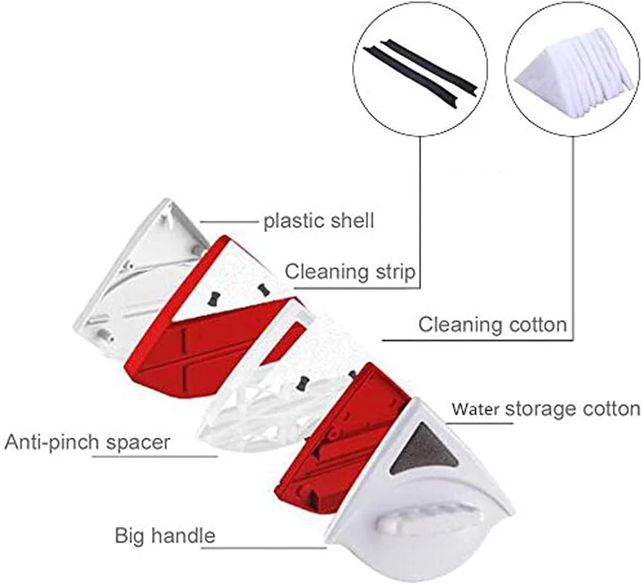 • مساحة زجاج مغناطيسية مزودجة